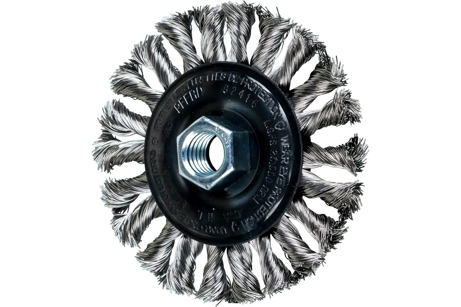 Picture of Pferd Combitwist Knot Wire Wheel Brush 4" Dia. .014 Stainless Steel 5/8-11 Thread